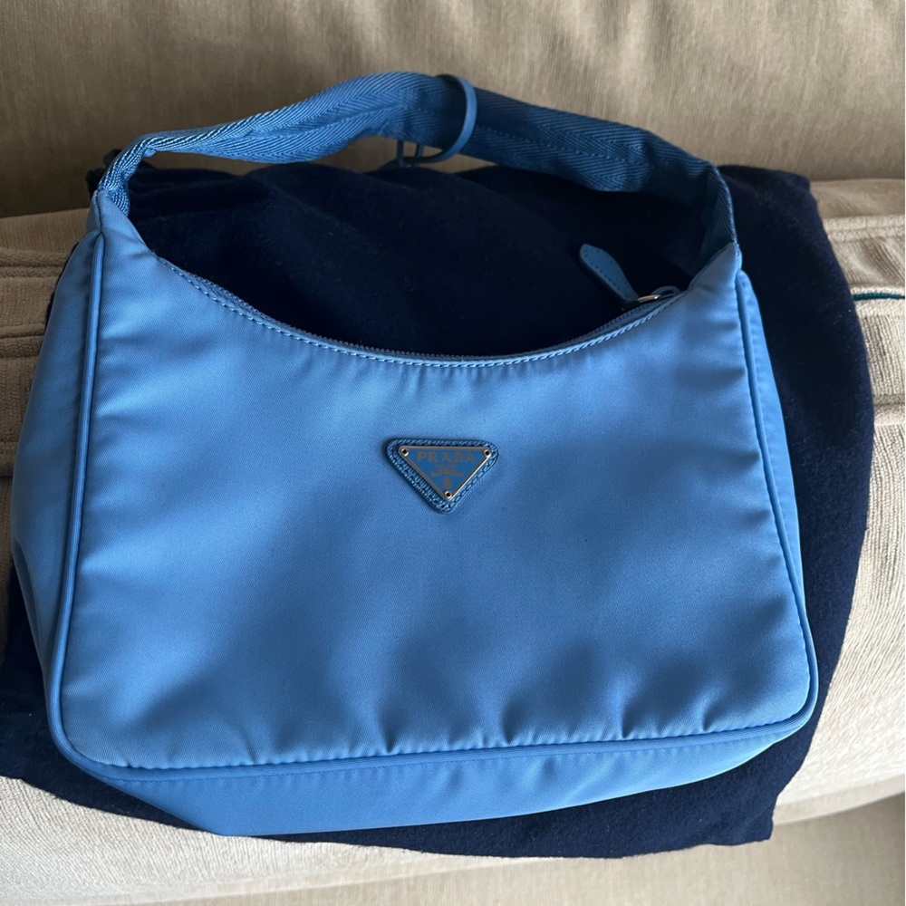 NEW Prada Nylon Bag 2000 re-edition Periwinkle Blue